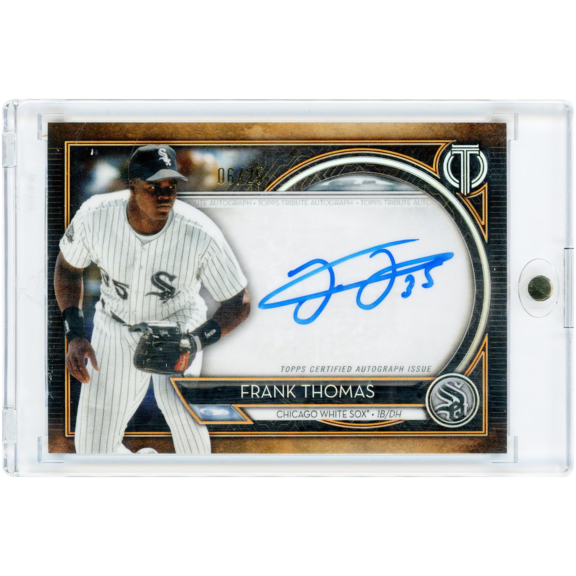 Frank Thomas Chicago White Sox Autographed 2020 Topps Tribute Orange #TA-FT #6/25 Card
