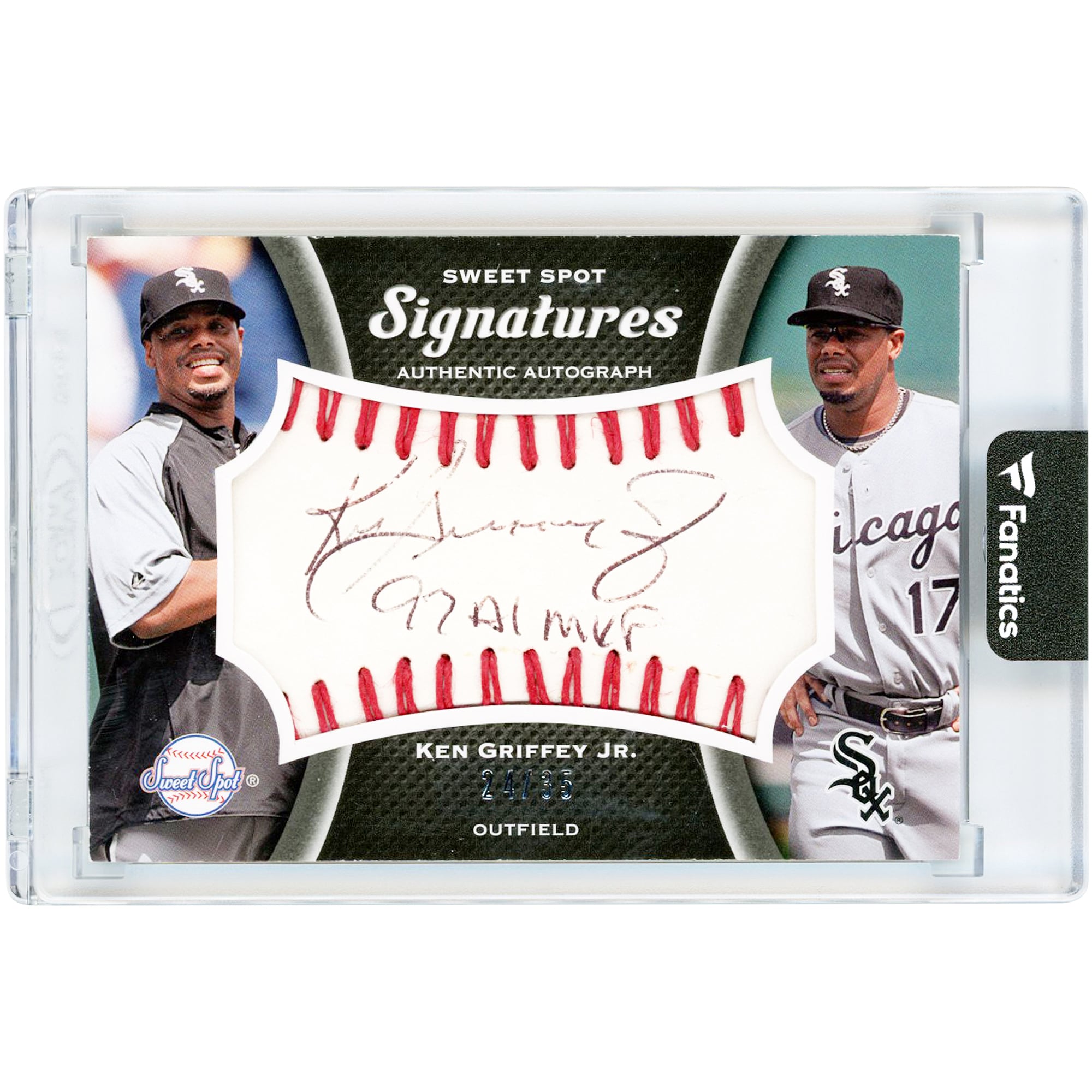 Ken Griffey Jr. Chicago White Sox Autographed 2008 Upper Deck Sweet Spots Signatures Baseball Jersey Match #S-KG #24/35 Card with "97 AL MVP" Inscription