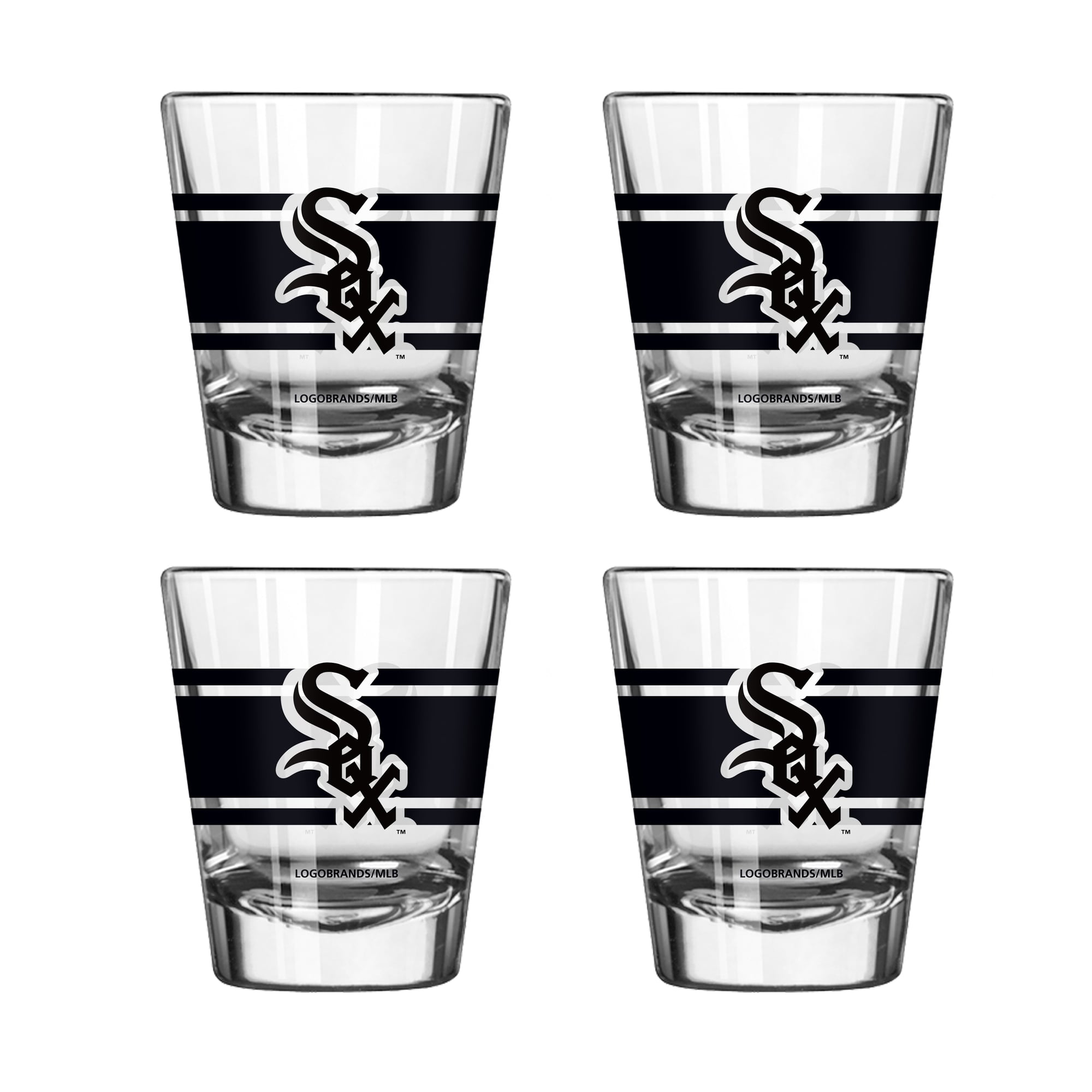 Logo Brands Chicago White Sox Four-Piece Stripe Shot Glass Set