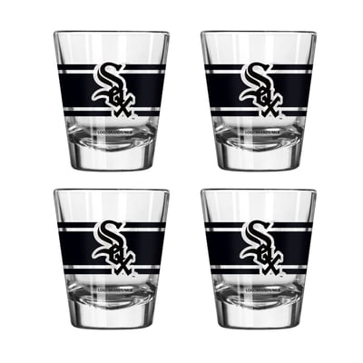 Chicago White Sox Logo Brands Four-Piece Stripe Shot Glass Set