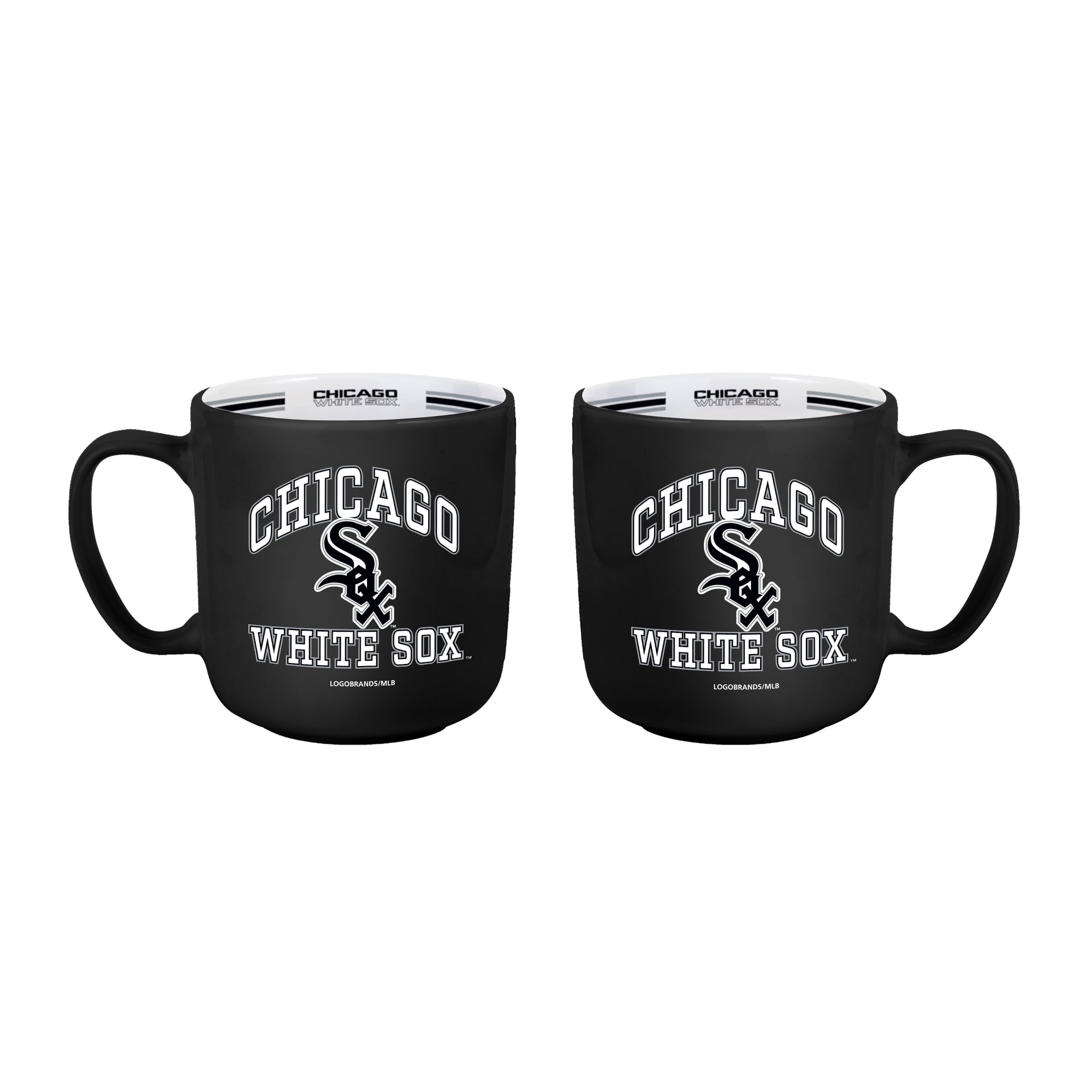 Ensemble de deux tasses rayées de 44 cl (15 oz) Logo Brands Chicago White Sox