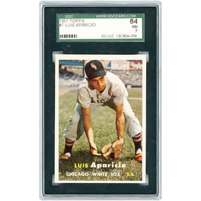 Luis Aparicio Chicago White Sox 1957 Topps #7 SGC Authenticated 7 Card