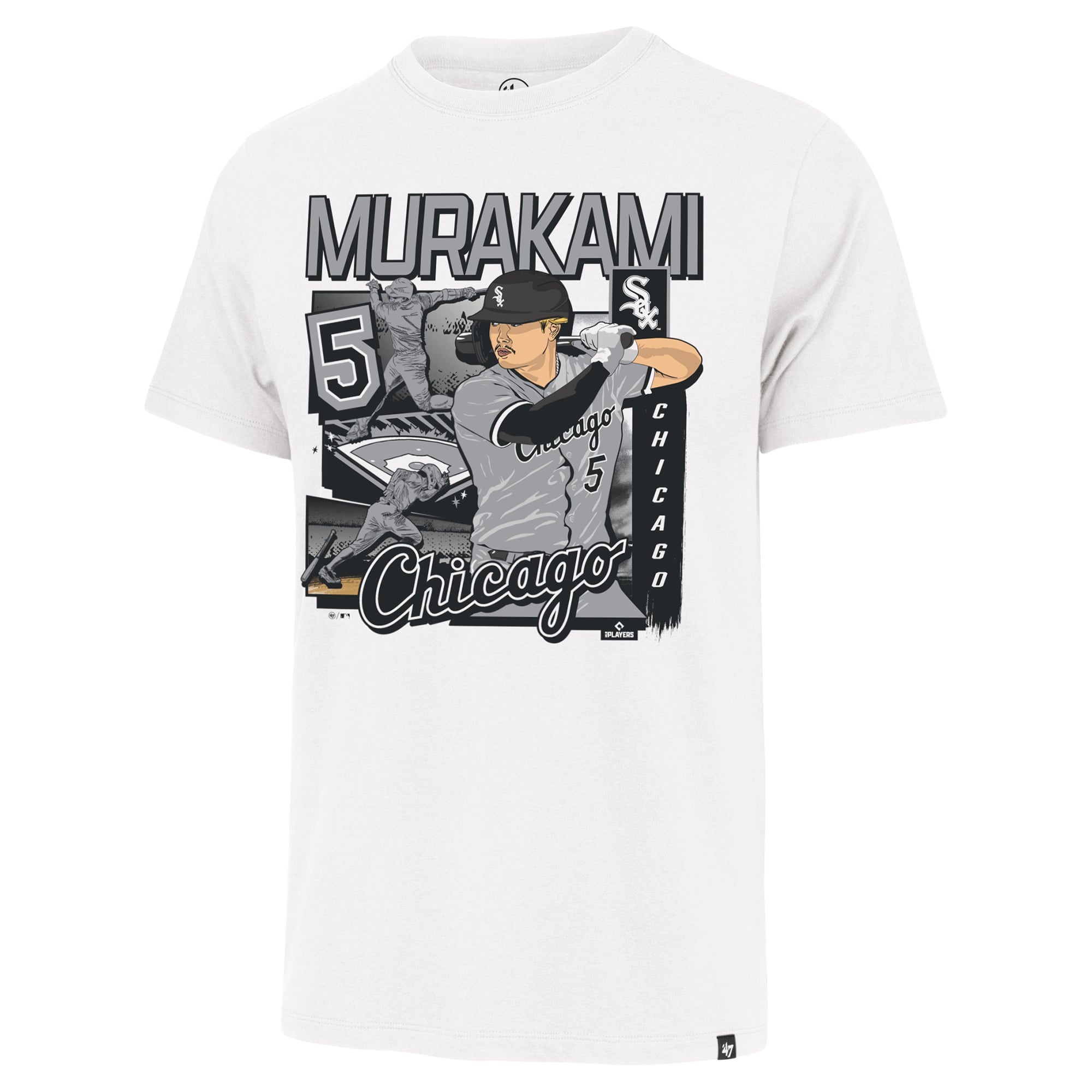 T-shirt homme '47 Munetaka Murakami blanc Chicago White Sox caricature