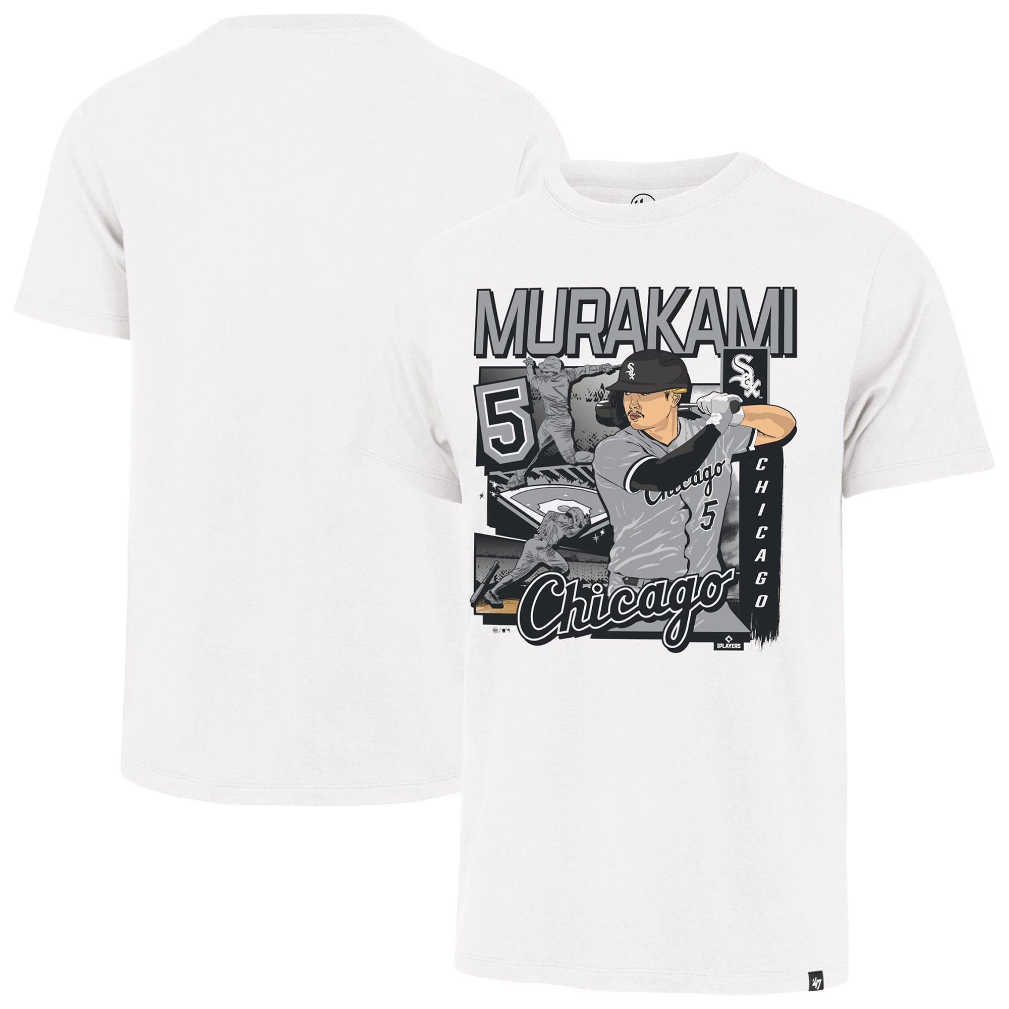 T-shirt homme '47 Munetaka Murakami blanc Chicago White Sox caricature