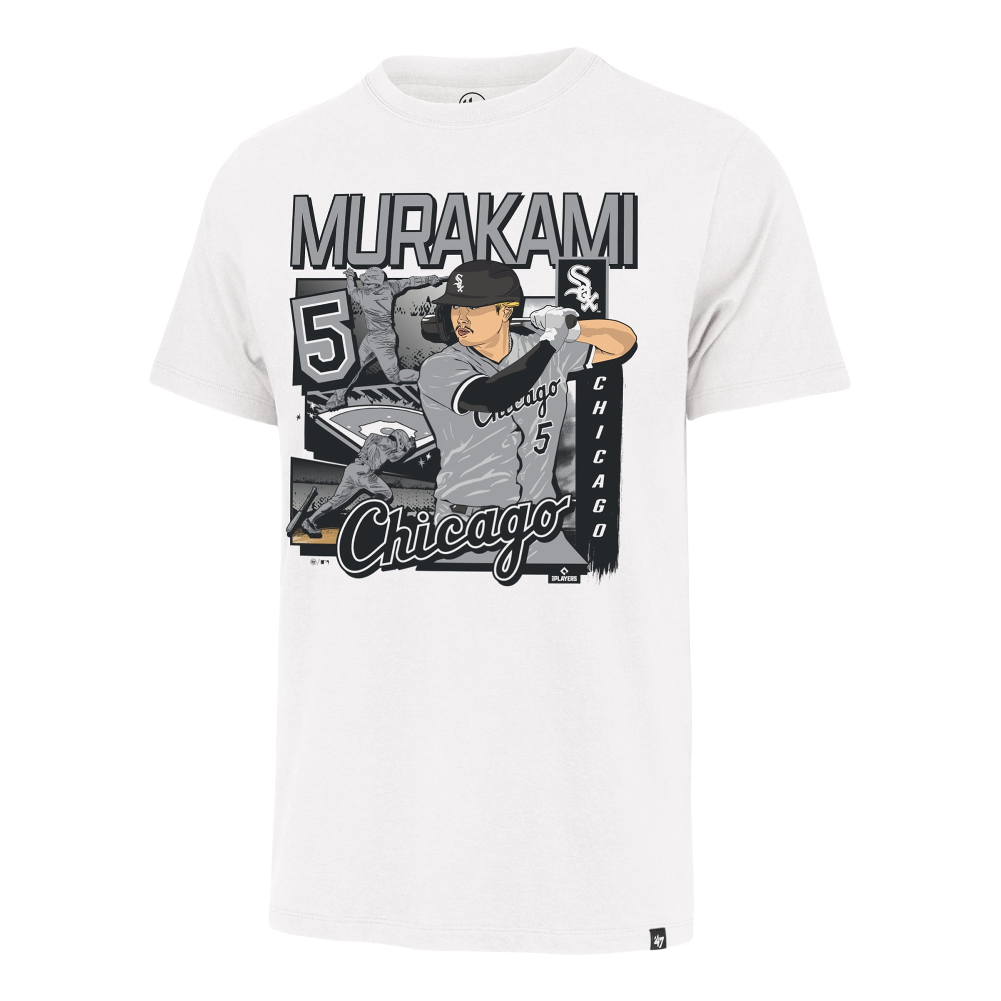 T-shirt homme '47 Munetaka Murakami Blanc Chicago White Sox Field Mark Franklin
