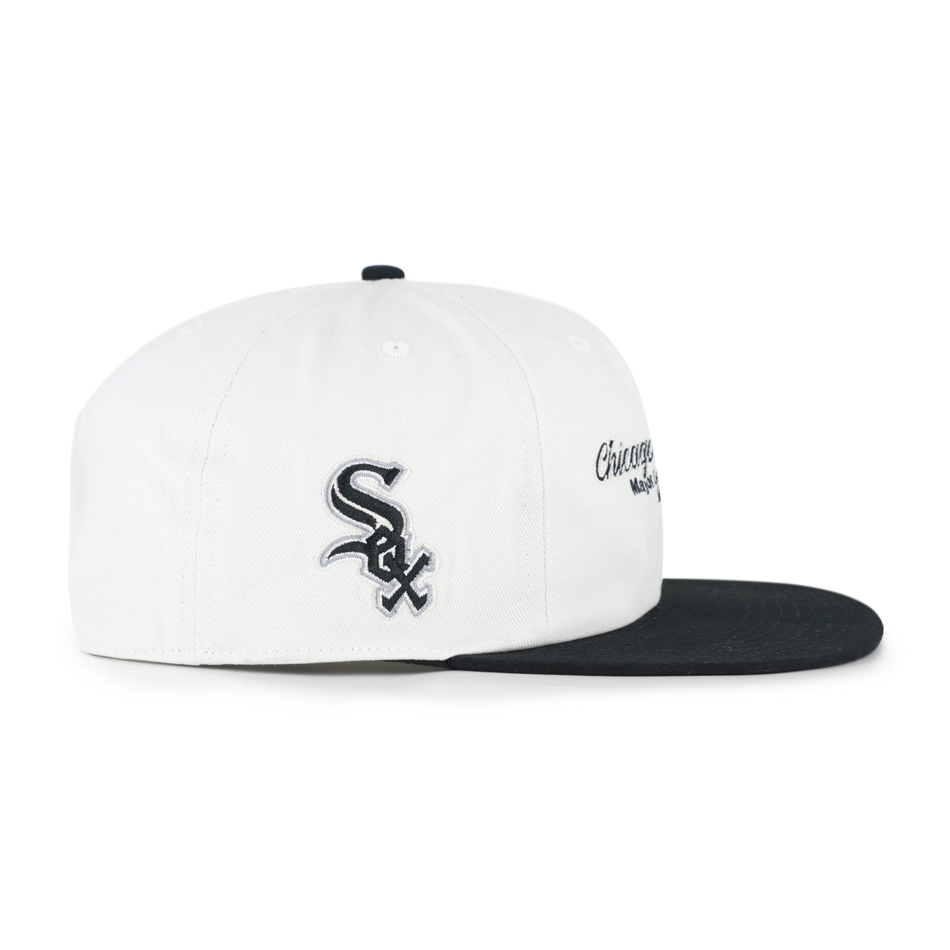 Men's '47 White/Black Chicago White Sox Script Stack Relaxed Captain Snapback