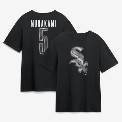 Chicago White Sox  Forged Mascot Name & Number T-Shirt - Black