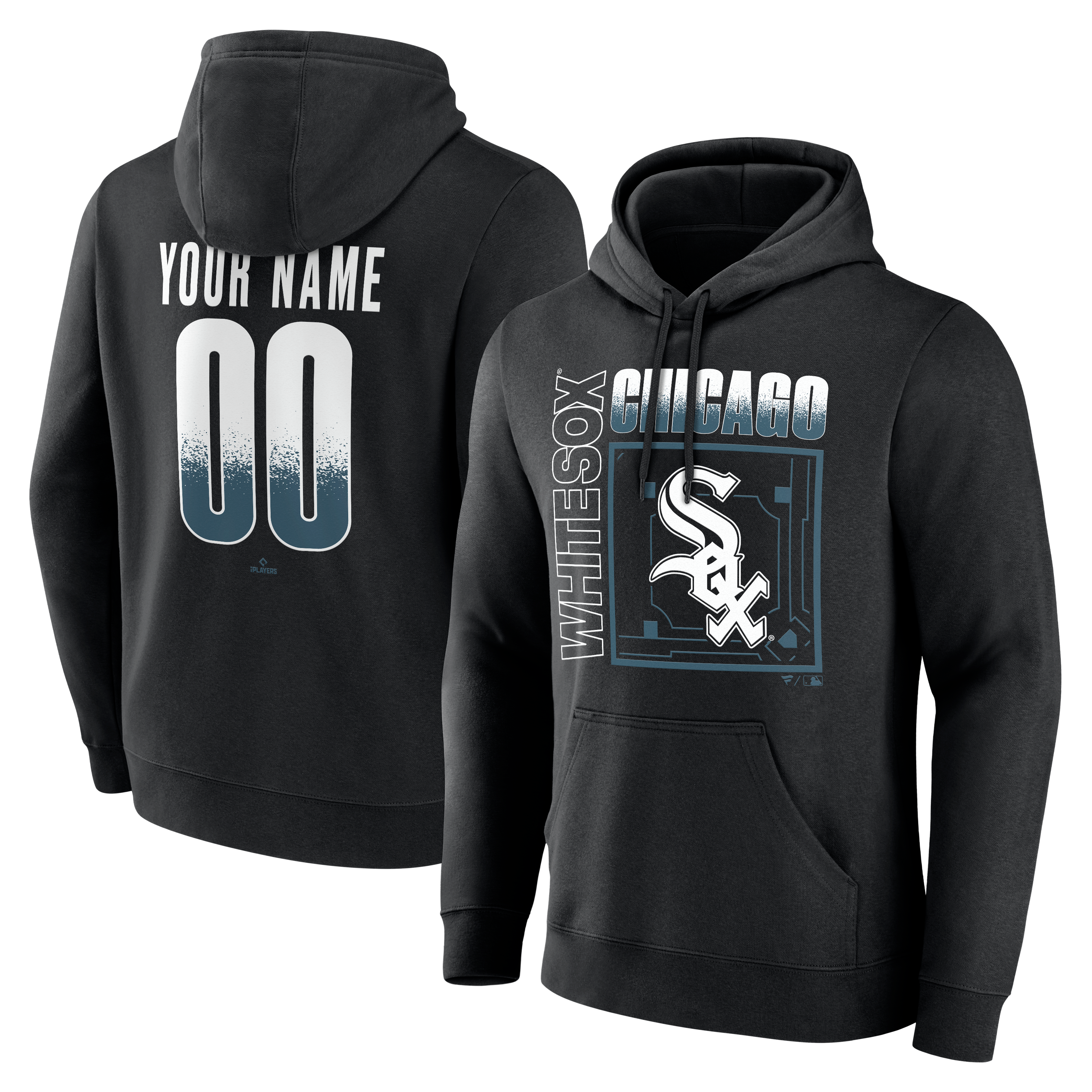Men's Black Chicago White Sox Home Field Pop Personalized Name & Number Hoodie