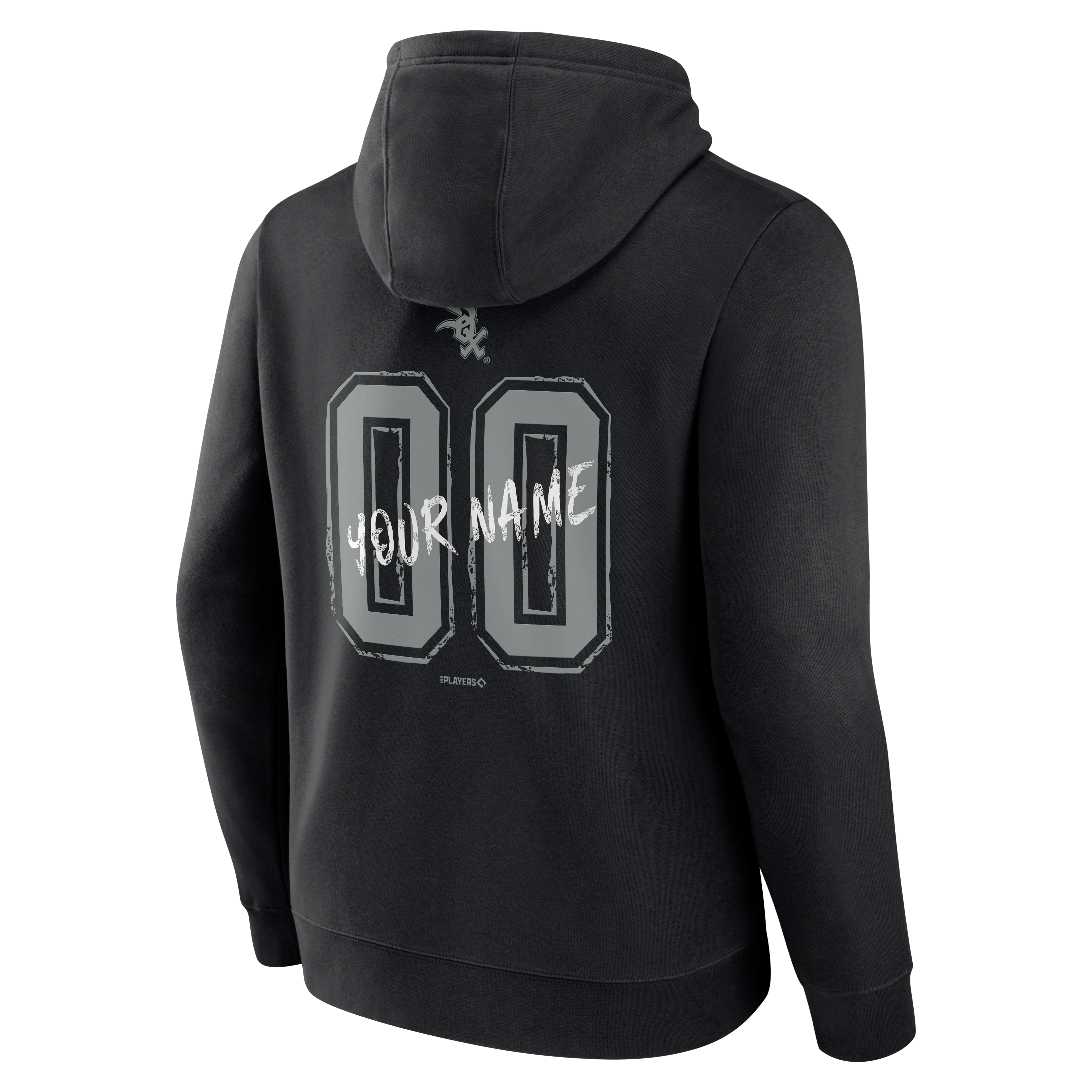 Sweat à capuche noir pour homme Chicago White Sox Hustle personnalisé avec nom et numéro
