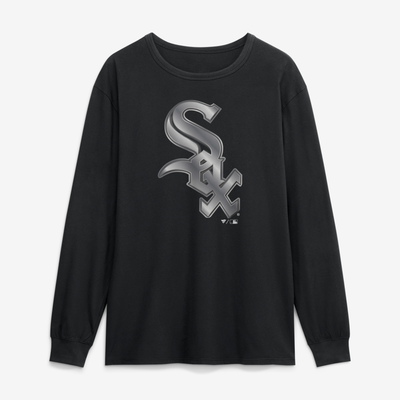 Chicago White Sox  Metallic Mascot Long Sleeve T-Shirt - Black