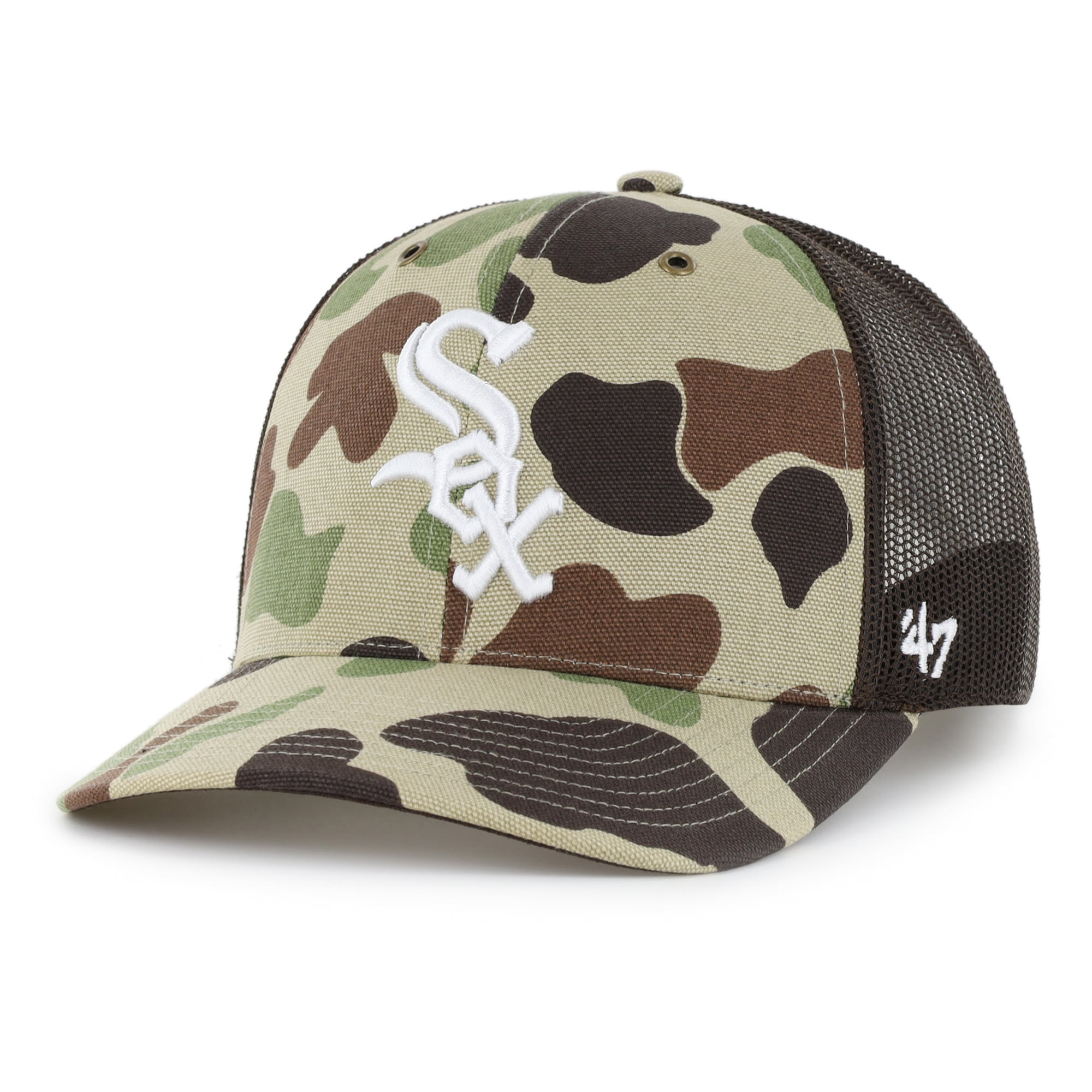 Casquette trucker ajustable Carhartt x '47 Camo Chicago White Sox Duck pour homme