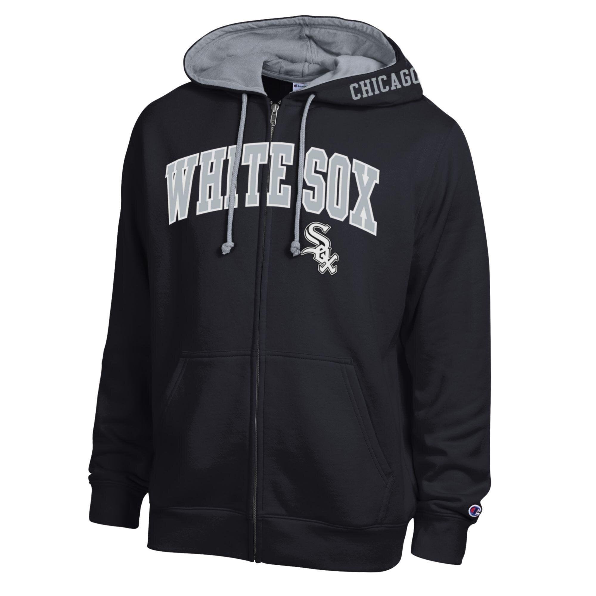 Men's Champion  Black Chicago White Sox Fleece Full-Zip Hoodie