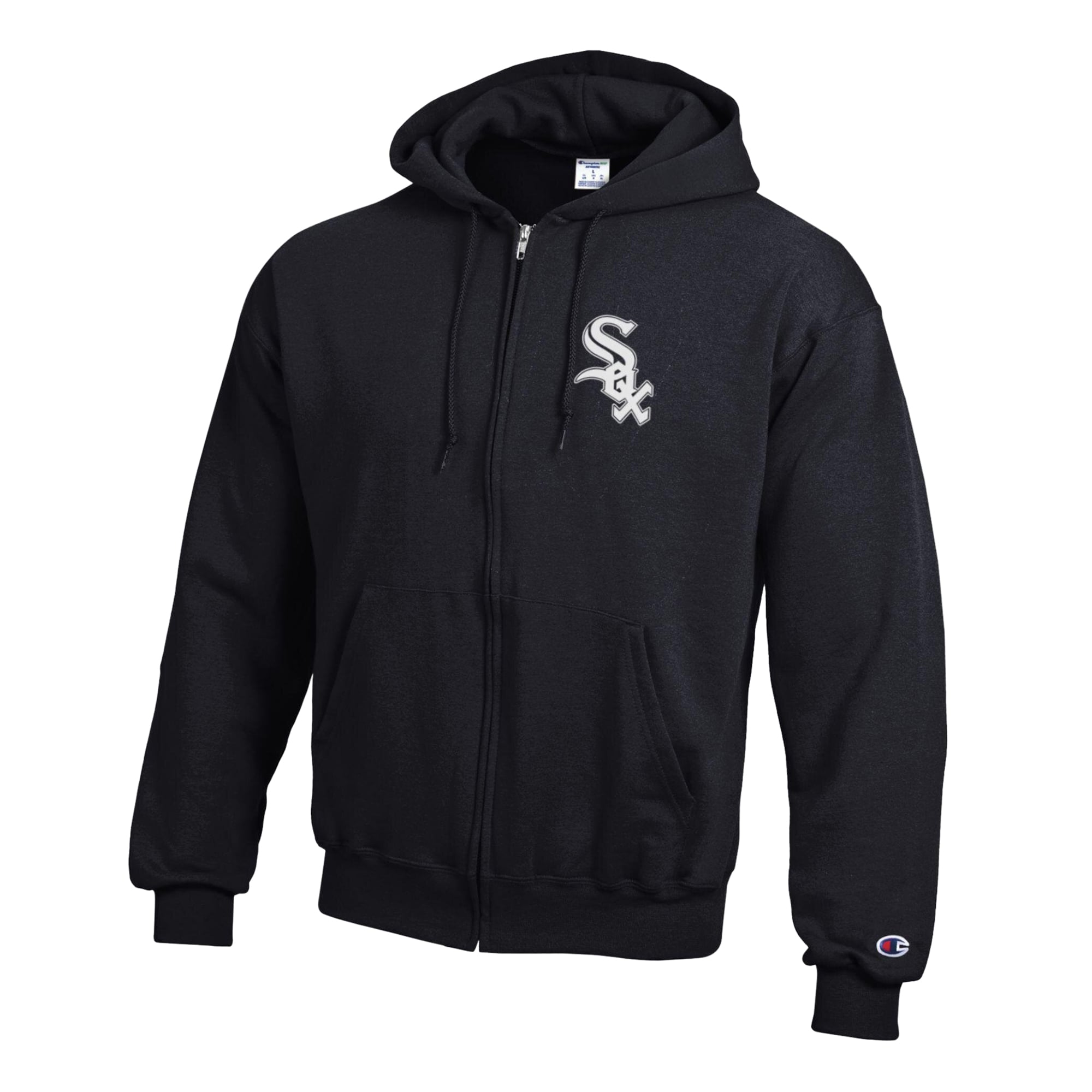 Sweat à capuche zippé Champion noir Chicago White Sox Powerblend pour homme