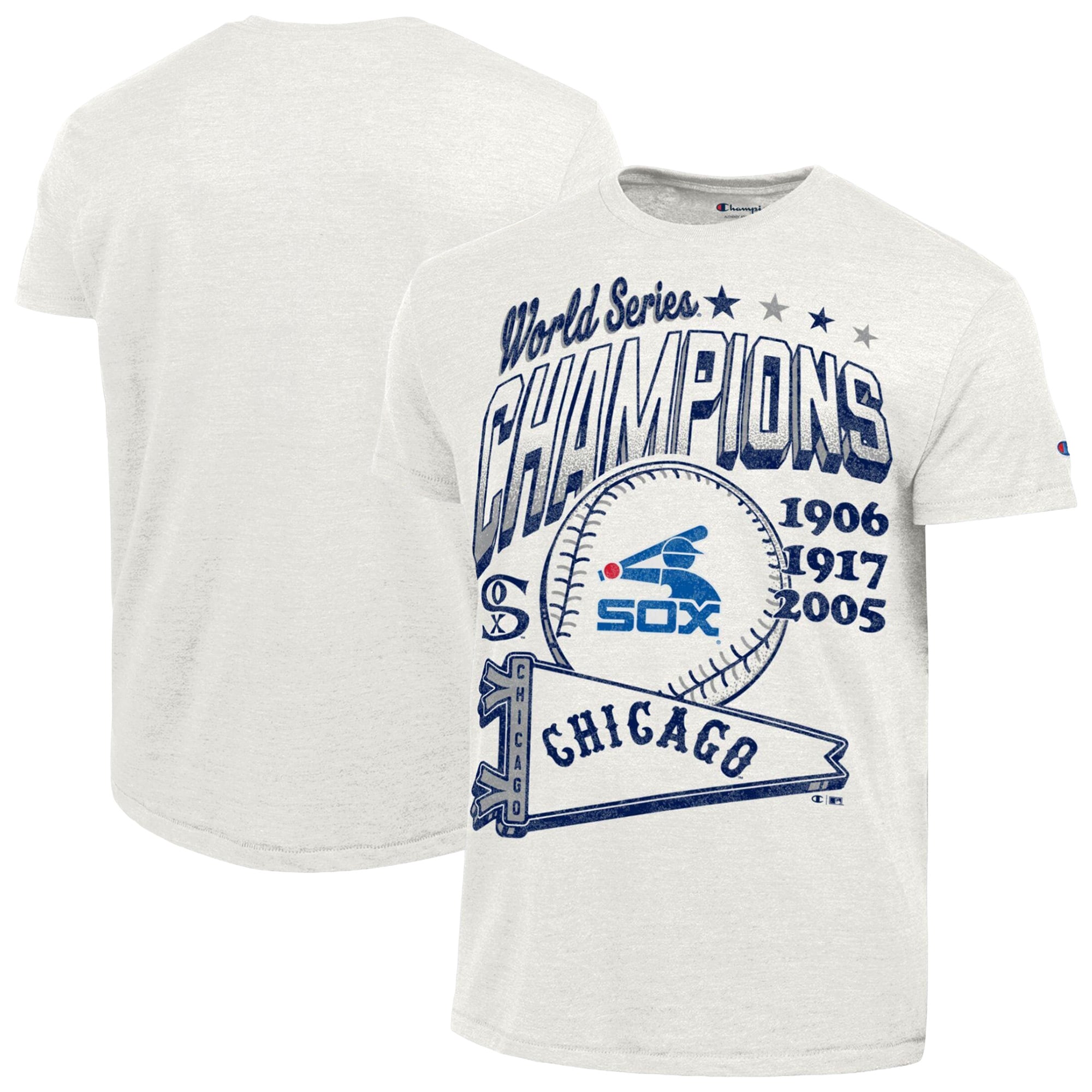 Men's Champion Cream Chicago White Sox Winning Tradition Cooperstown Collection Tri-Blend T-Shirt