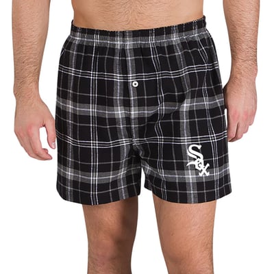 Chicago White Sox Concepts Sport Ultimate Flannel Boxers - Black/Gray