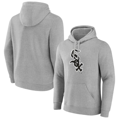 Chicago White Sox Official Logo Fitted Pullover Hoodie - Heather Gray