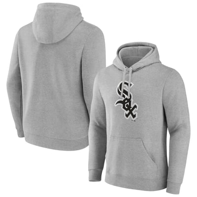 Chicago White Sox Official Logo Fitted Pullover Hoodie - Heather Gray