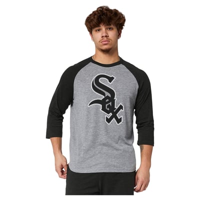Chicago White Sox Homage Raglan Tri-Blend 3/4-Sleeve T-Shirt - Gray