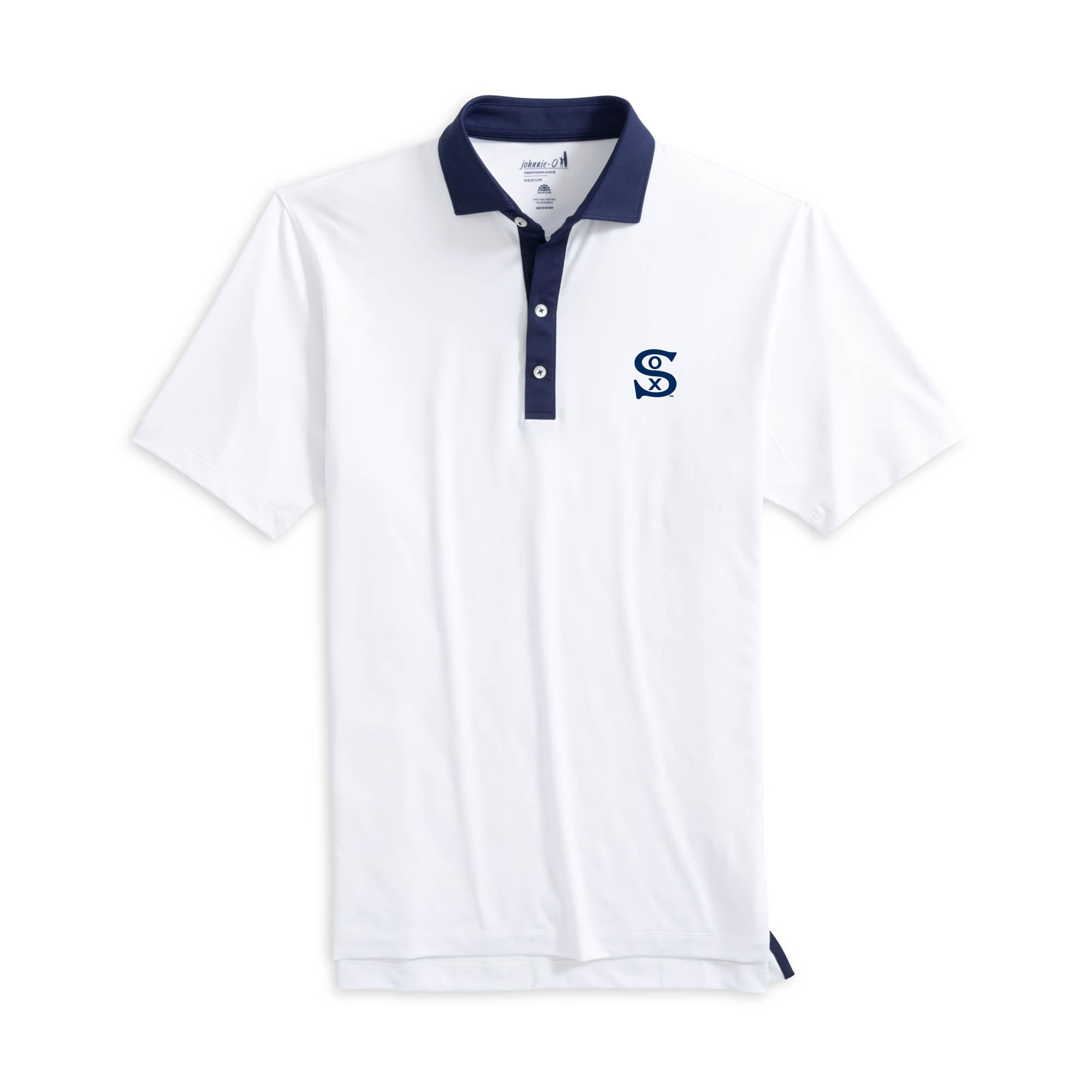 Polo de performance johnnie-O blanc/marine Chicago White Sox Ramos avec logo Cooperstown pour homme