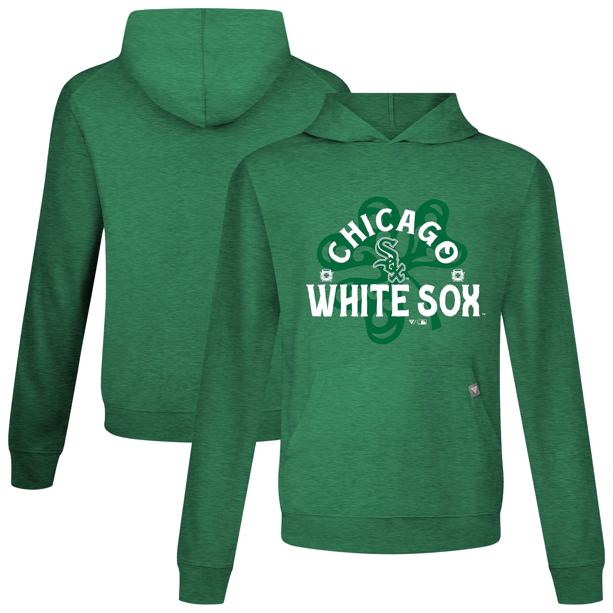 Sweat à capuche noir pour homme avec motif trèfle relais de la Saint-Patrick des White Sox Chicago Levelwear