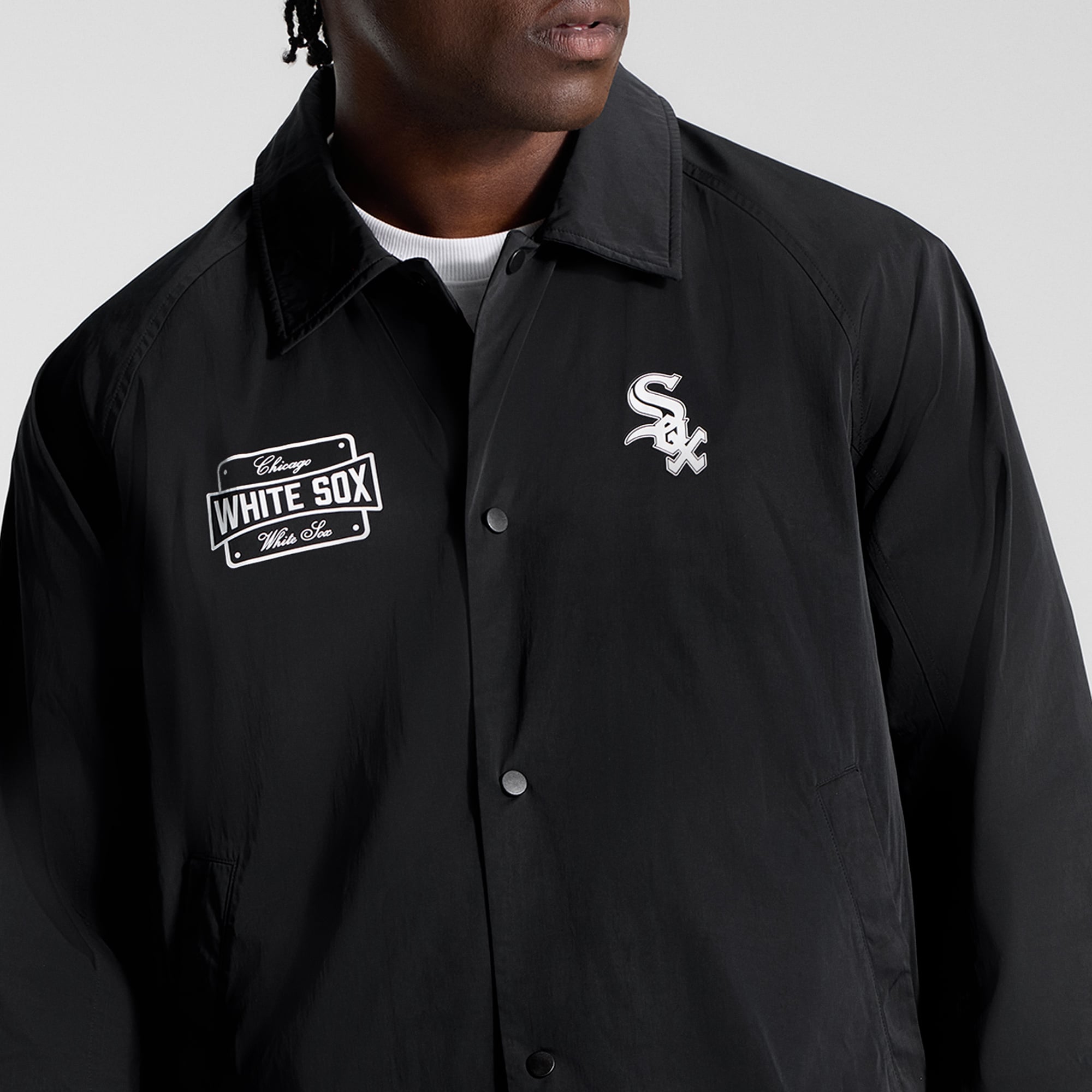 Veste de coach raglan noire Chicago White Sox pour homme lululemon
