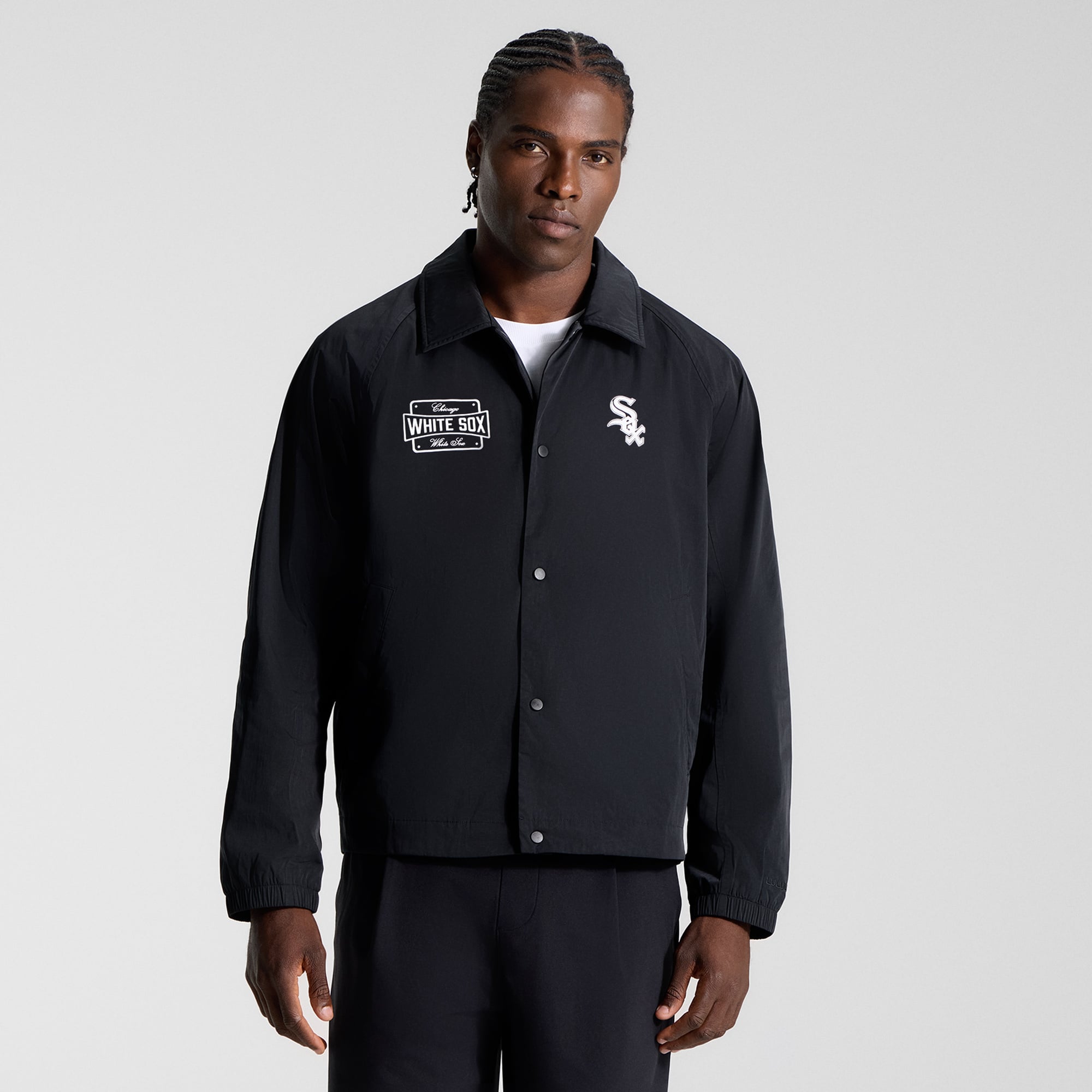 Veste de coach raglan noire Chicago White Sox pour homme lululemon