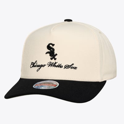  Chicago White Sox Mitchell & Ness Flawless Stretch Snapback Hat - Cream/Black