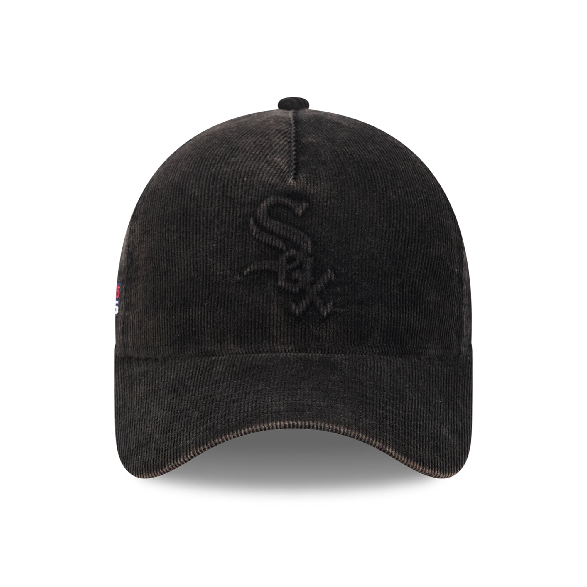 Casquette New Era noire pour homme, Chicago White Sox, série mondiale 2005, patch latéral, velours côtelé ton sur ton, modèle 9FORTY à monture A ajustable.