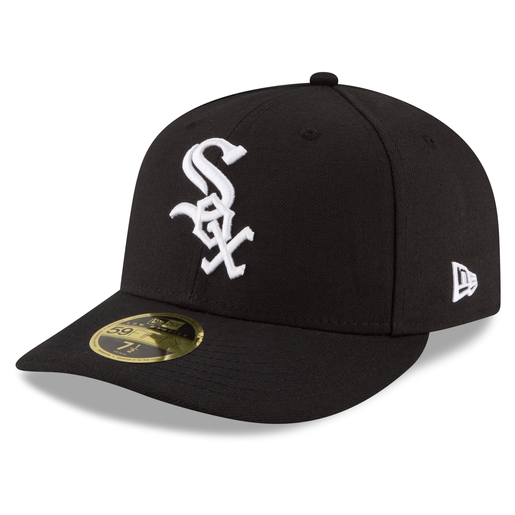 Casquette ajustée New Era 59FIFTY noire pour homme, Chicago White Sox, 2026 MLB, écusson latéral, profil bas