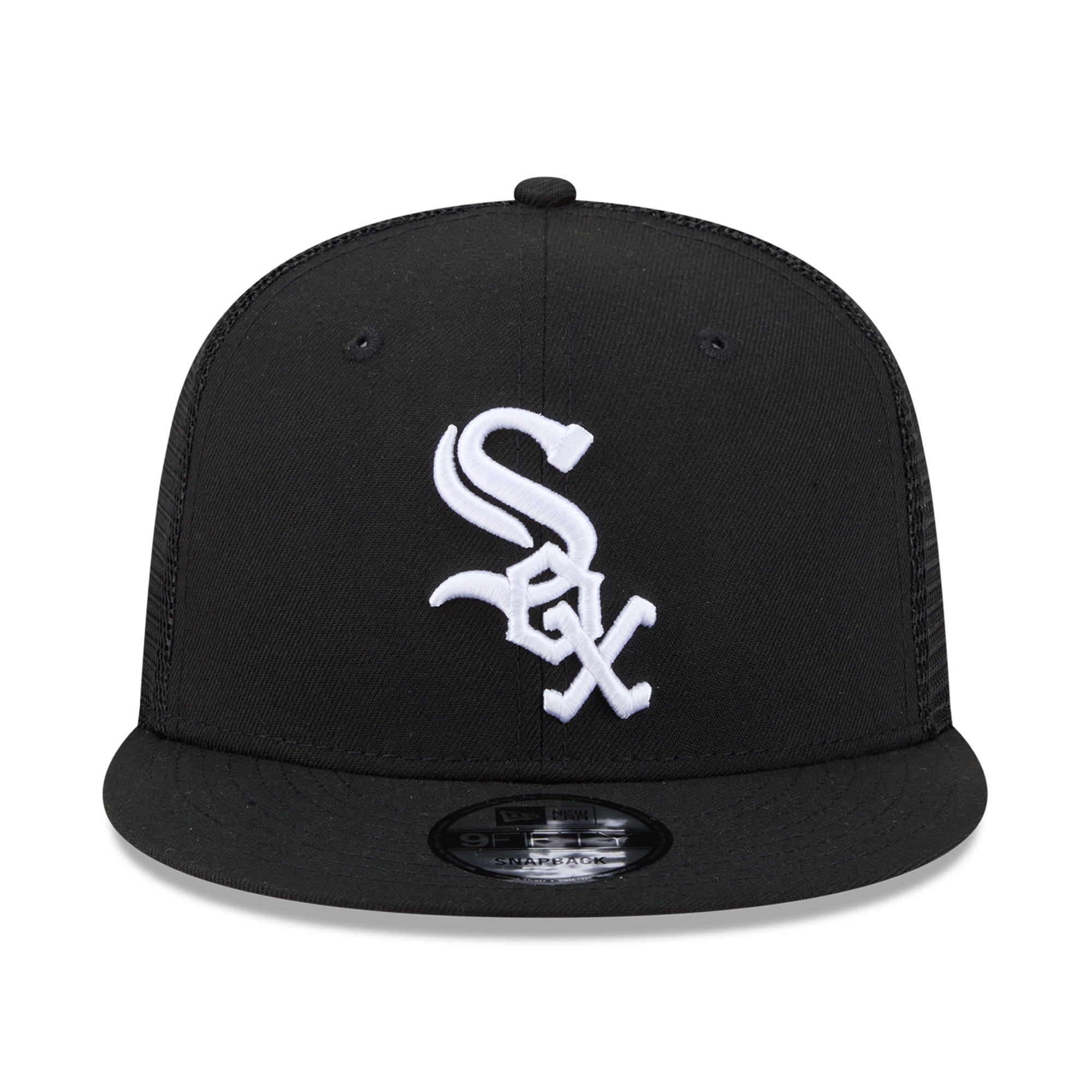 Casquette trucker ajustable New Era 9FIFTY noire pour homme, Chicago White Sox