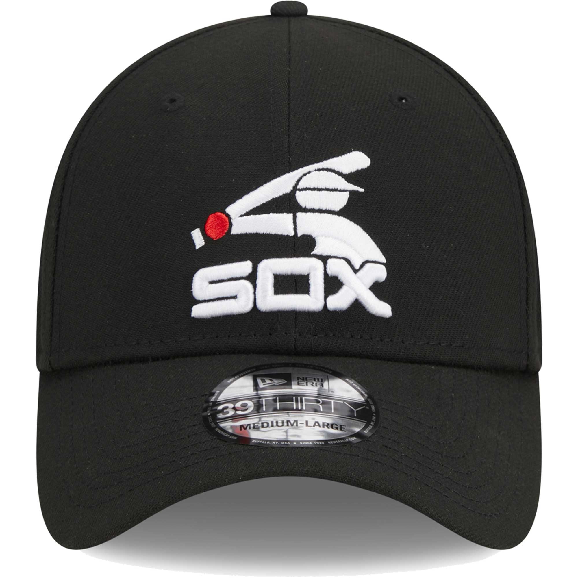 Men's New Era Black Chicago White Sox Logo 39THIRTY Flex Hat