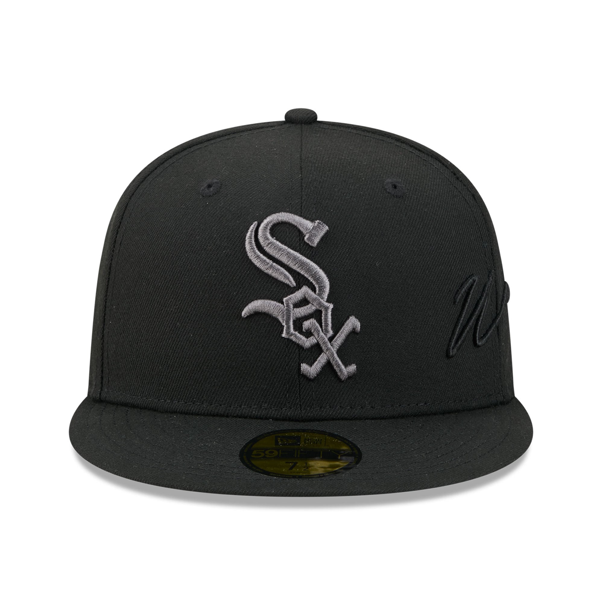 Men's New Era Black Chicago White Sox Side Script 59FIFTY Fitted Hat
