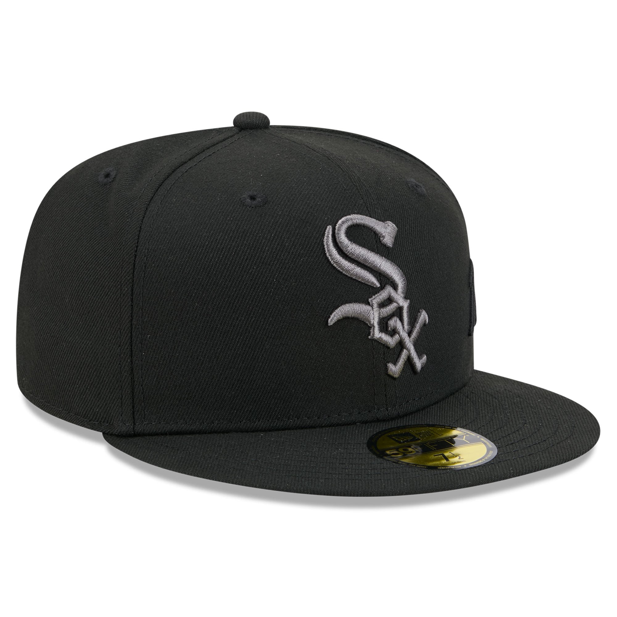 Men's New Era Black Chicago White Sox Side Script 59FIFTY Fitted Hat