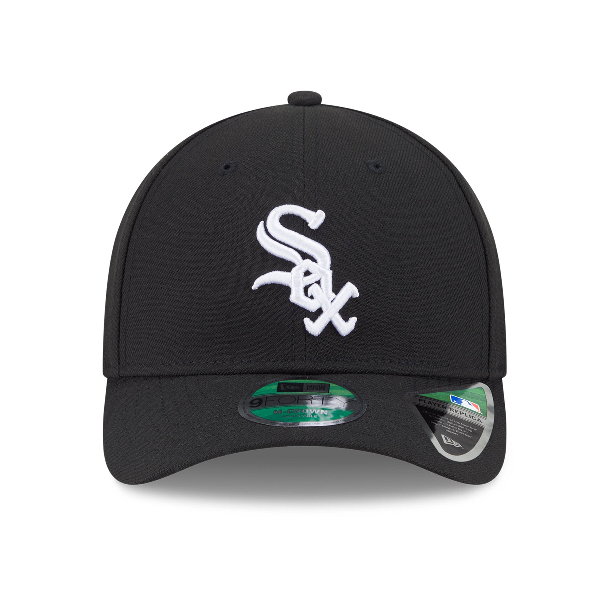 Casquette New Era noire pour homme Chicago White Sox, réplique du patch latéral Vatican, modèle 9FORTY M-Crown ajustable