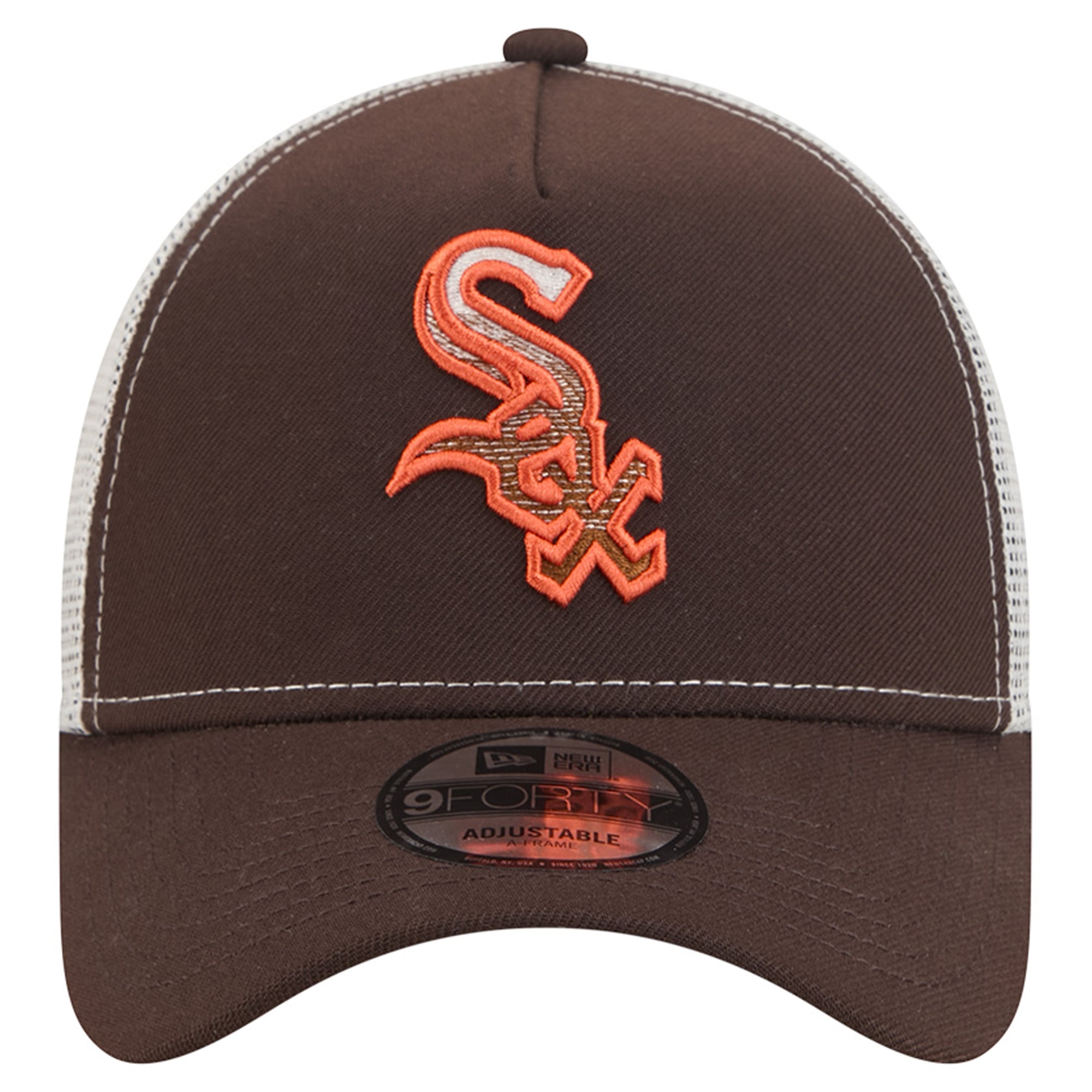 Casquette trucker ajustable New Era 9FORTY marron Chicago White Sox Pumpkin Spice pour homme