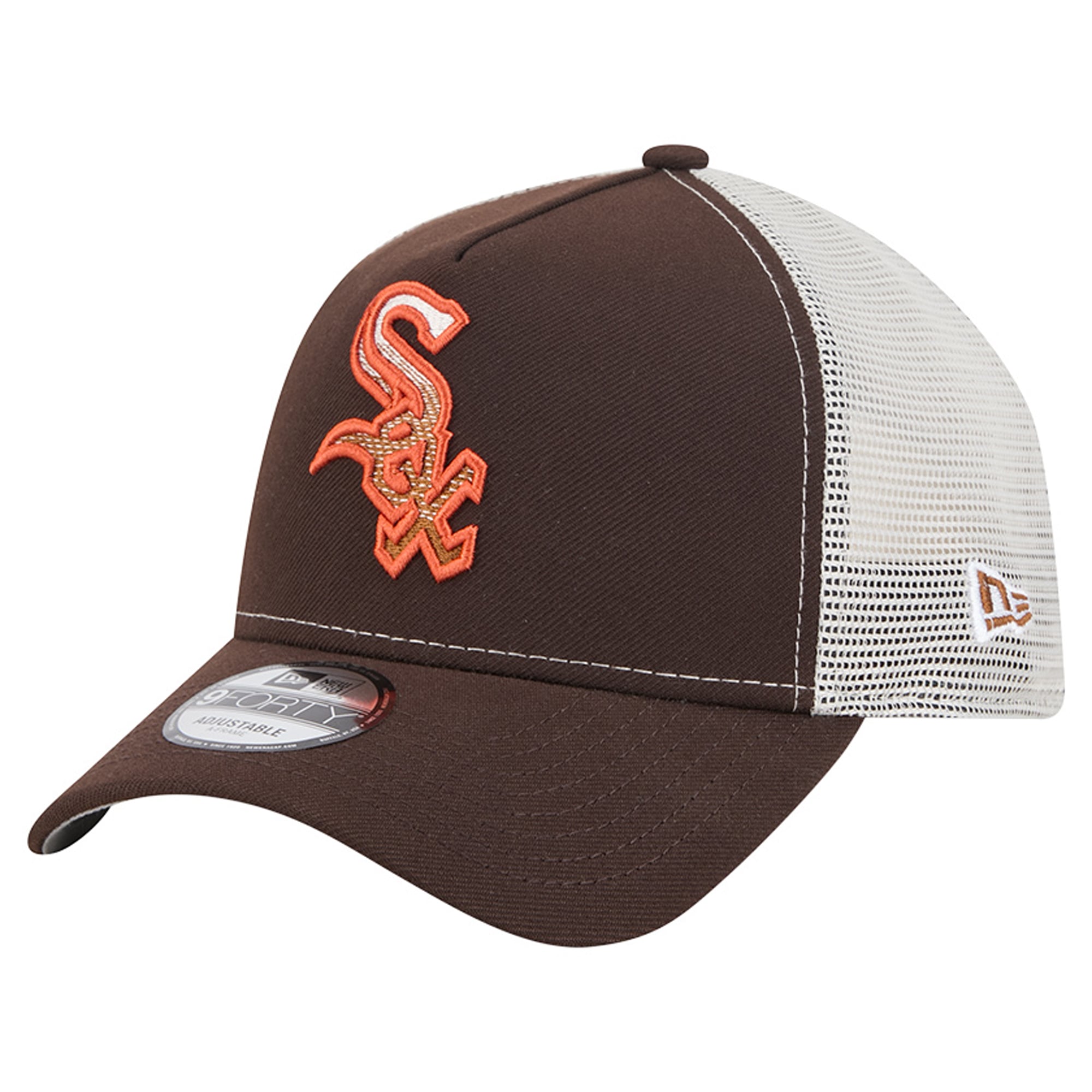 Casquette trucker ajustable New Era 9FORTY marron Chicago White Sox Pumpkin Spice pour homme