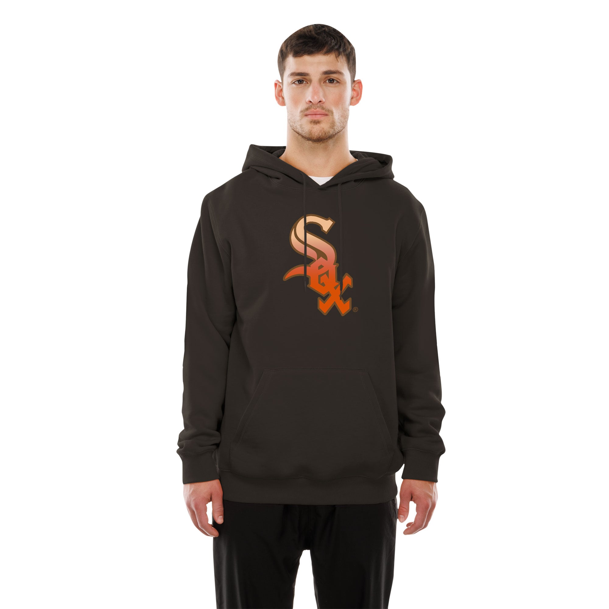 Sweat à capuche New Era marron pour homme, Chicago White Sox, couleur citrouille épicée