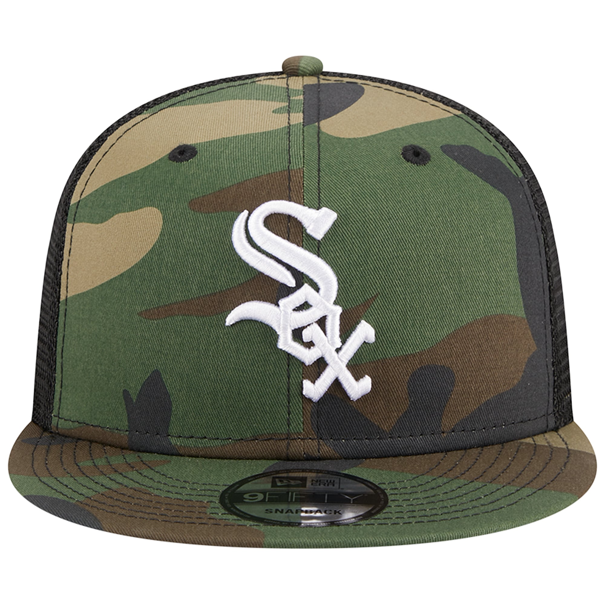 Casquette New Era Camo Chicago White Sox Woodland Camo Trucker 9FIFTY Snapback pour homme