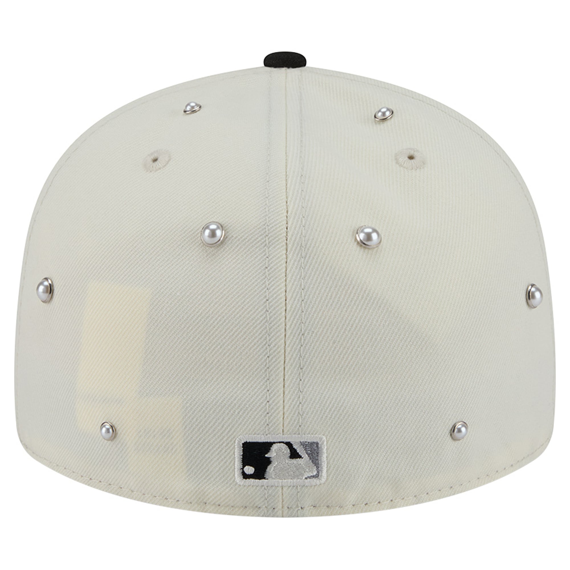 Casquette ajustée New Era 59FIFTY pour homme, crème/noir, Chicago White Sox, clous nacrés