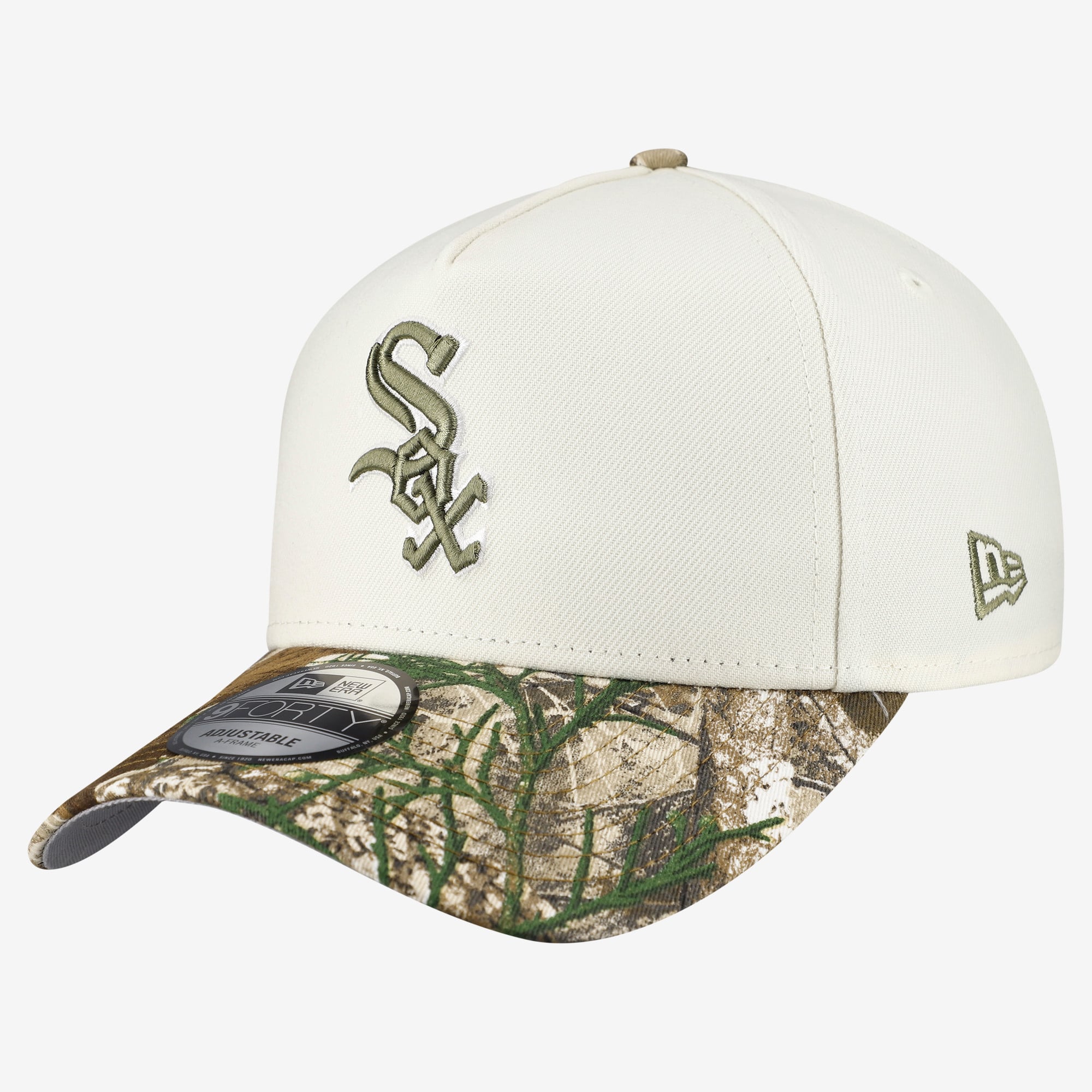 Men's New Era Cream/Realtree Camo Chicago White Sox 9FORTY A-Frame Adjustable Hat