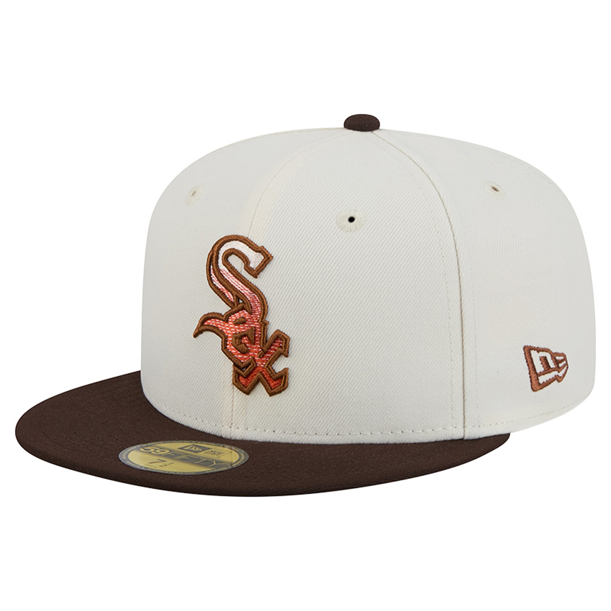 Men's New Era Natural/Brown Chicago White Sox Pumpkin Spice 59FIFTY Fitted Hat