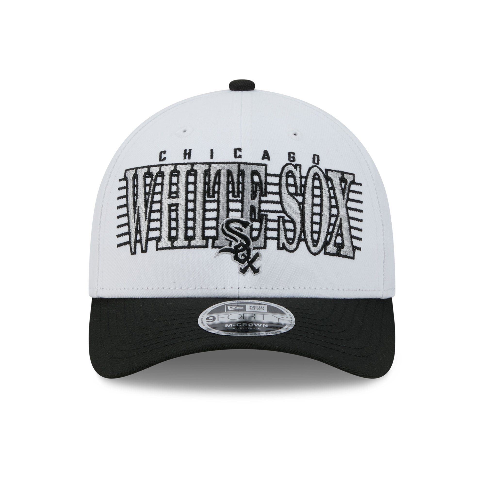 Casquette ajustable New Era blanche et noire Chicago White Sox Loyal 9FORTY M-Crown pour homme