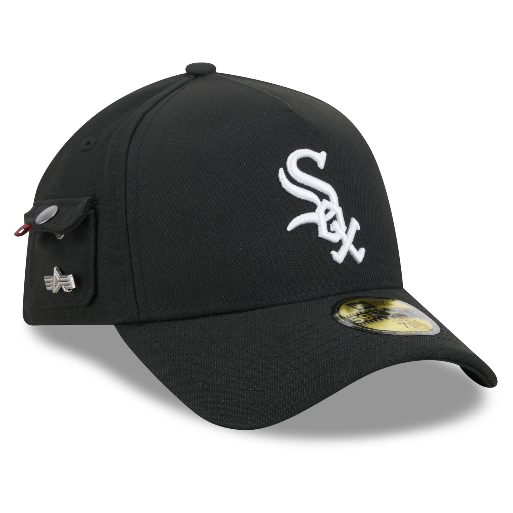 Casquette ajustée New Era x Alpha Industries noire Chicago White Sox A-Frame 59FORTY pour homme