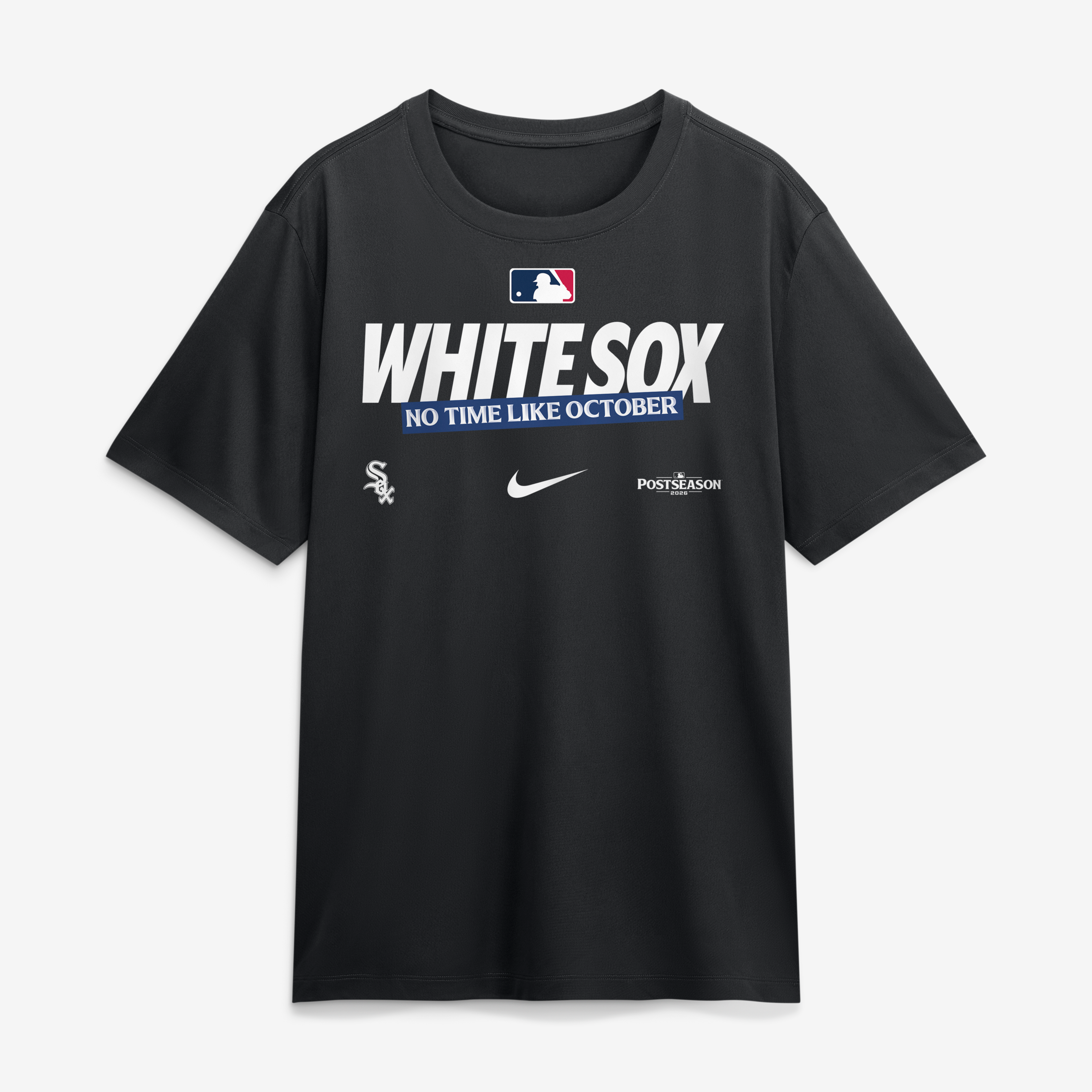 T-shirt Nike Legend Dri-FIT de la collection authentique des White Sox Chicago, noirs, pour hommes, édition 2026 séries éliminatoires MLB.