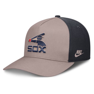 Chicago White Sox Nike Cooperstown Rise A-Frame Adjustable Hat - Light Brown/Navy