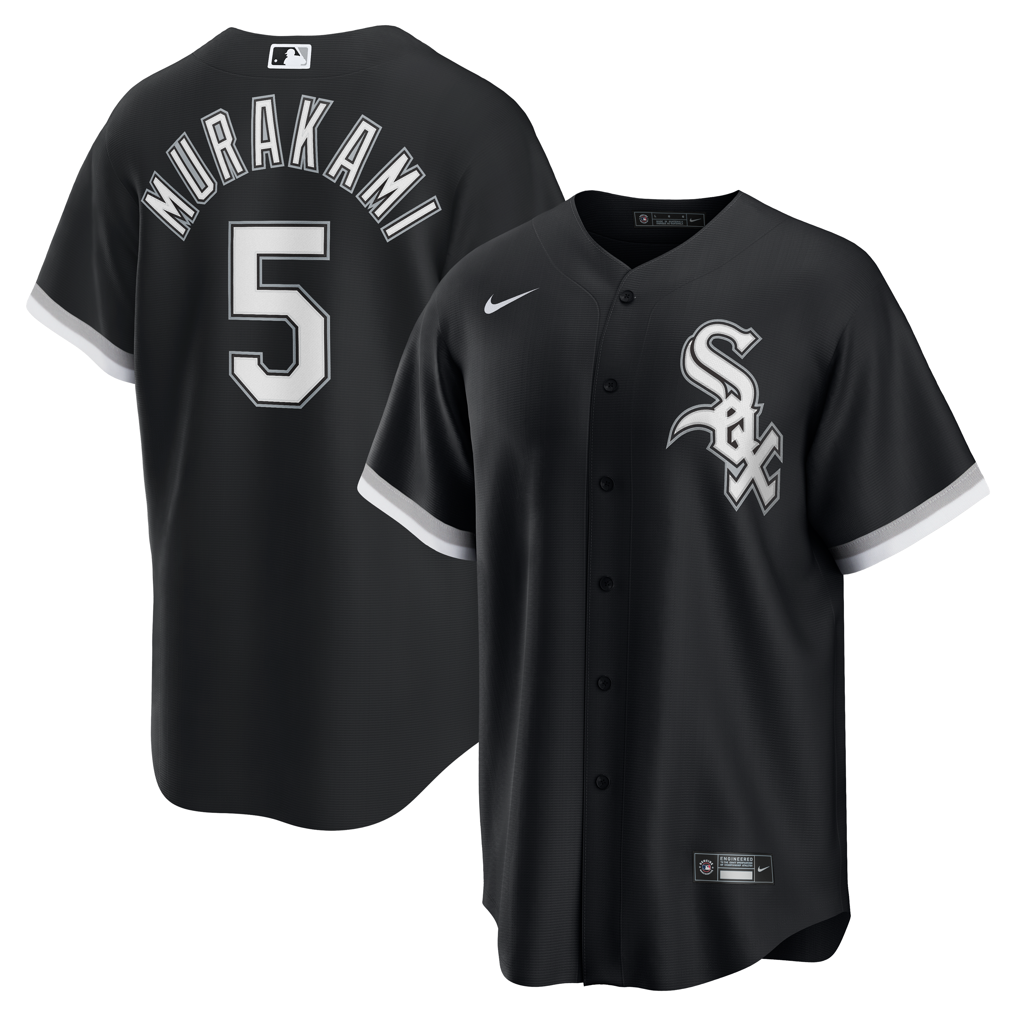 Men's Nike Munetaka Murakami Black Chicago White Sox Alternate Replica Jersey