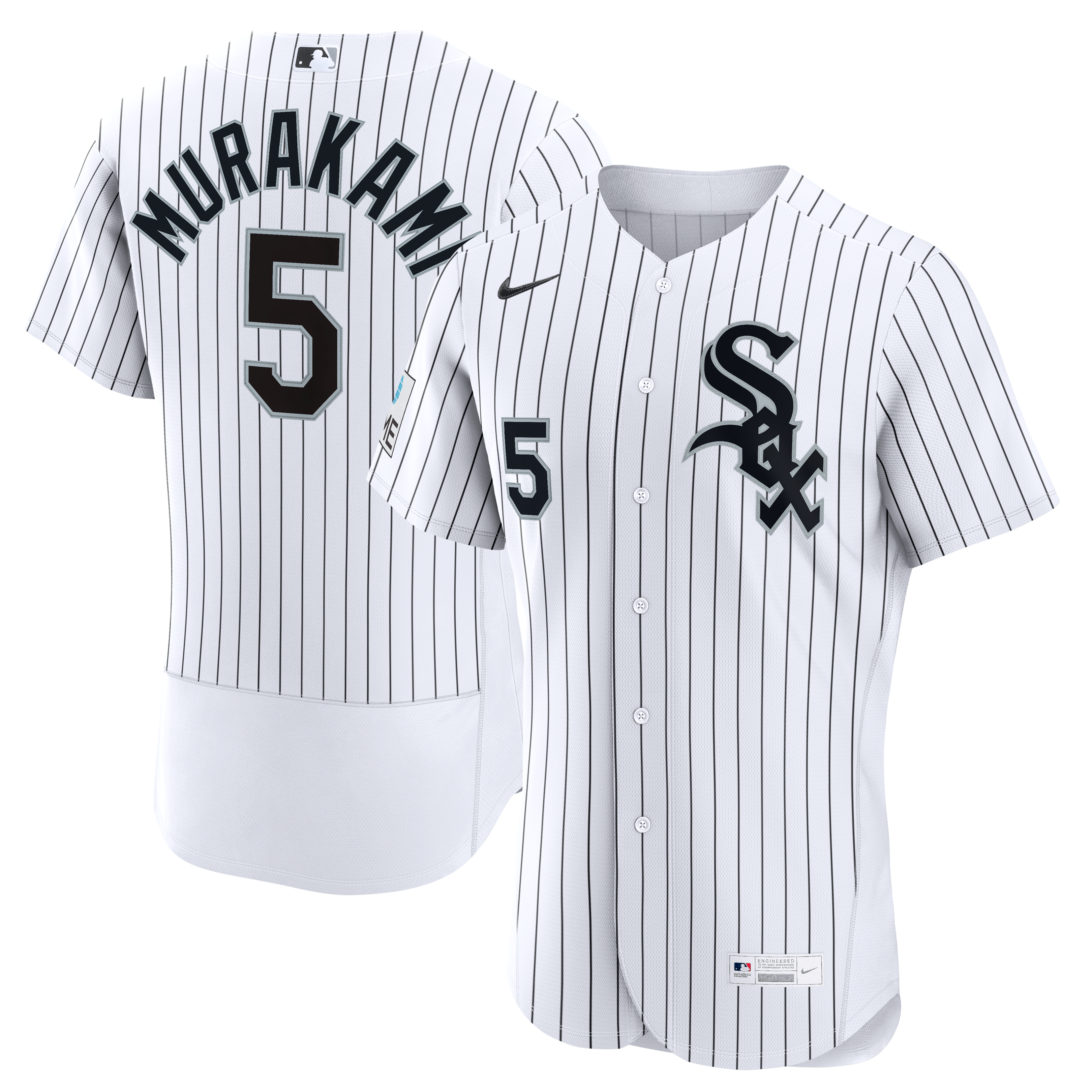 Maillot authentique Nike Munetaka Murakami blanc des Chicago White Sox avec patch de sponsor pour homme