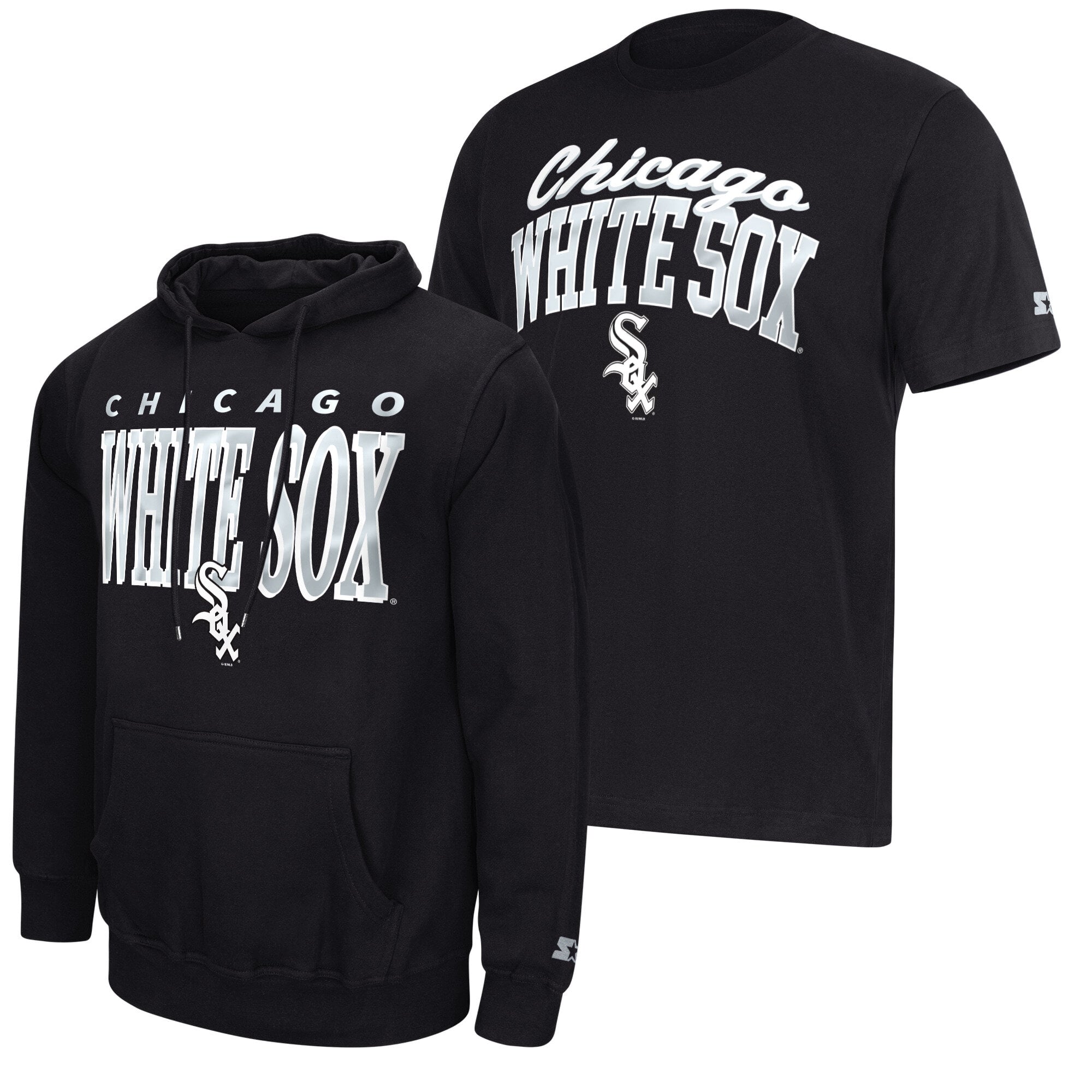 Men's Starter Black Chicago White Sox Logo Hoodie & T-Shirt Combo Pack
