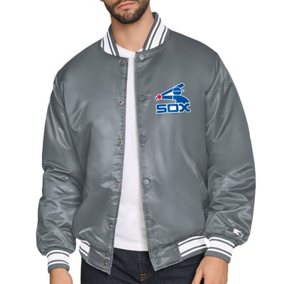  Chicago White Sox Starter Cooperstown Logo Full-Snap Varsity Jacket - Gray