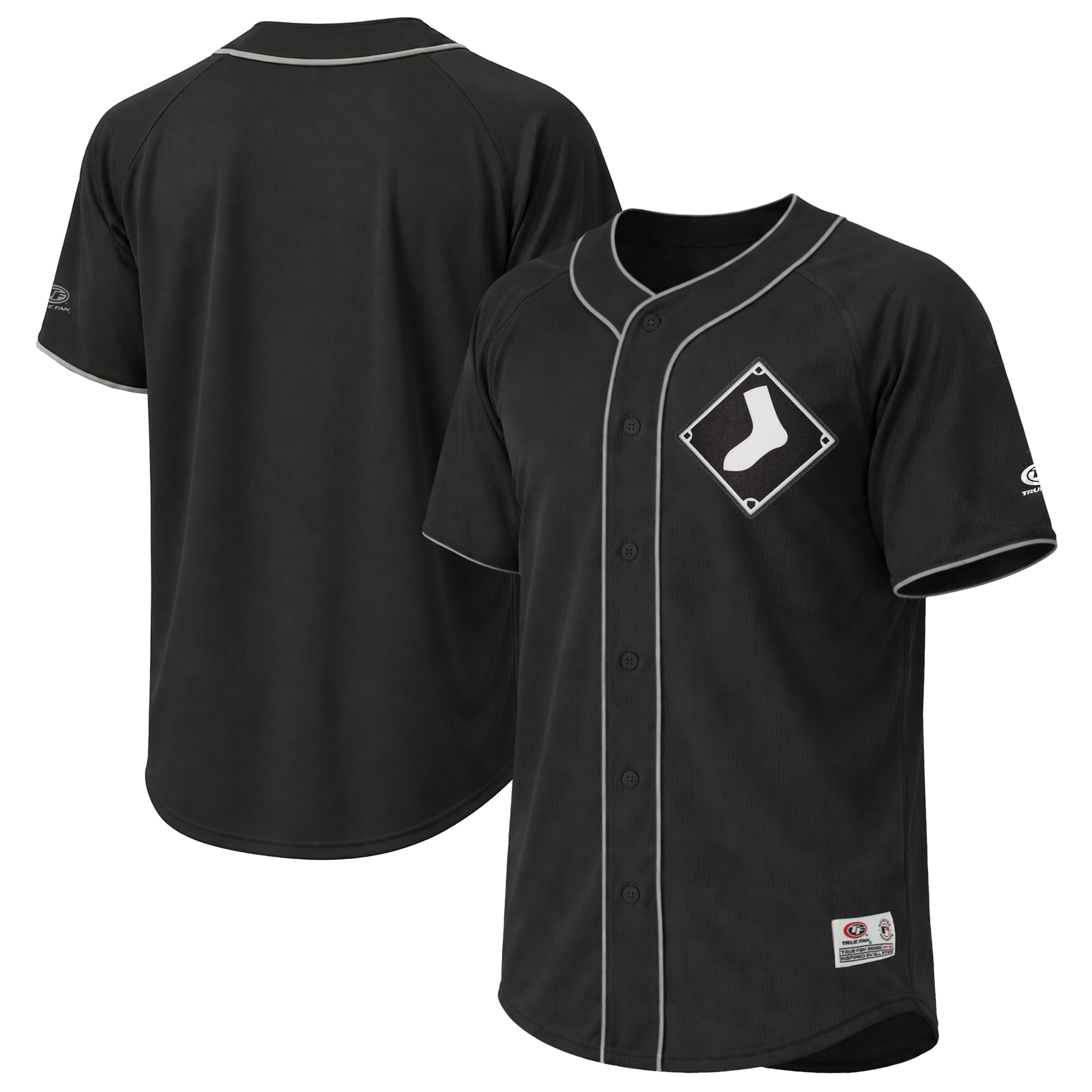 Maillot de mode Chicago White Sox noir à points couture pour homme